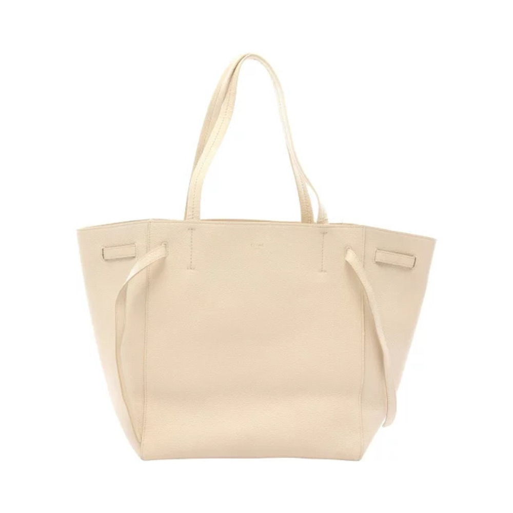 Celine Cabas Phantom Tote Bag Leather Ivory White